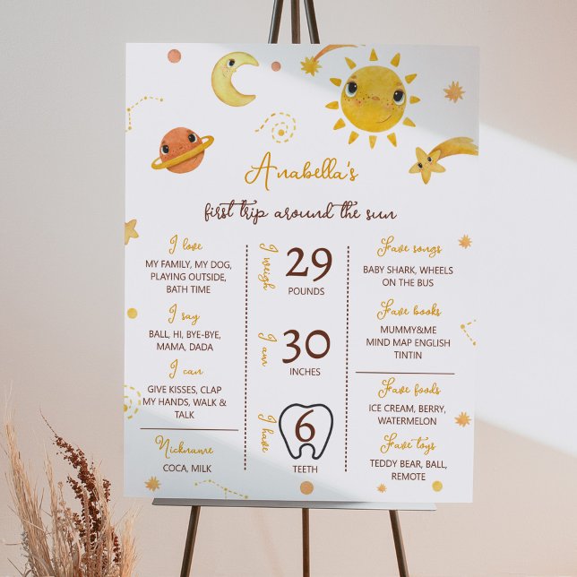 Little Sunshine 1st Birthday Milestone Poster (Creator Uploaded)