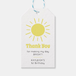 Little Sunshine 1st Birthday Party Gift Tags