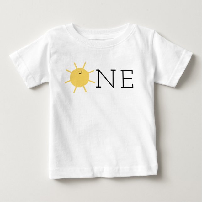 Little Sunshine 1st Birthday Party One Baby T-Shirt (Front)