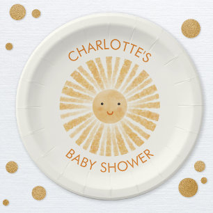 Little Sunshine Baby Shower Personalised Paper Plate