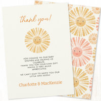 Little Sunshine Baby Shower Thank You Card