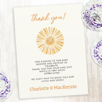 Little Sunshine Baby Shower Thank You