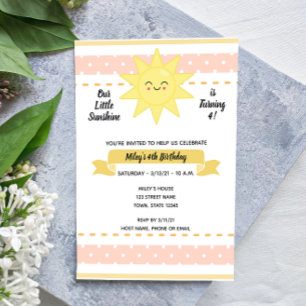 Little Sunshine Birthday Invitation
