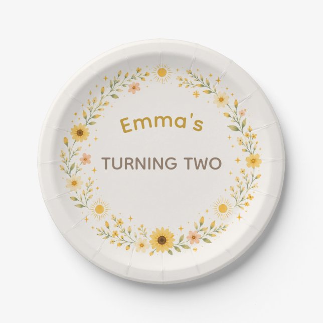 Little Sunshine Birthday Plates (Front)