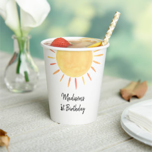 Little Sunshine Boho Birthday Paper Cups