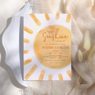 Little Sunshine   Boho Gender Neutral Baby Shower Invitation