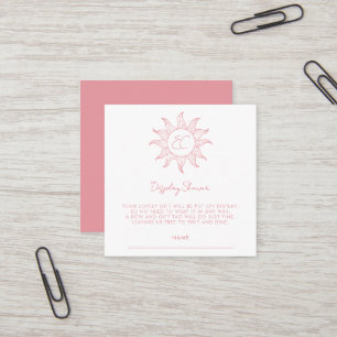 Little Sunshine Display Baby Shower Pink Square Business Card