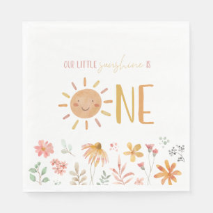 Little Sunshine First Birthday Napkin