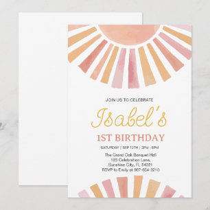  Little Sunshine First birthday,Sunshine 1st Birth Invitation