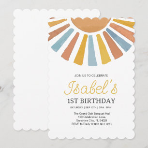  Little Sunshine First birthday,Sunshine 1st Birth Invitation
