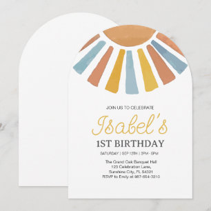 Little Sunshine First birthday,Sunshine 1st Birth Invitation
