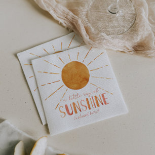 Little Sunshine Girl Whimsical Baby Shower  Napkin