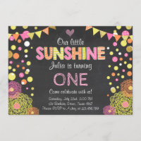 Little Sunshine Lemonade Pink Birthday invitation