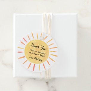Little Sunshine Modern Boho Birthday Favour Tags