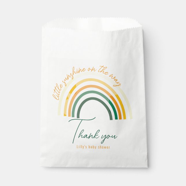 Little sunshine on the way baby shower favour bags (Front)