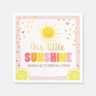 Little sunshine Paper Napkin Pink Gold Lemonade