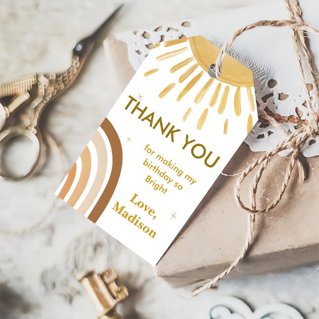 Little Sunshine Rainbow Birthday Gift Tag (Creator Uploaded)