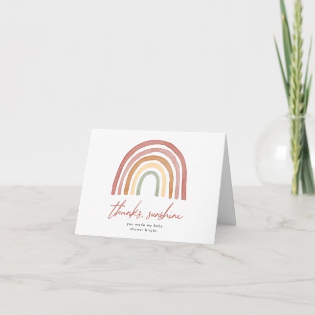 Little Sunshine Rainbow Thank You Card (Front)