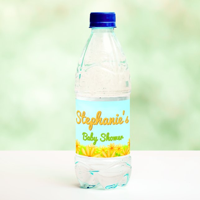 Little Sunshine - Spring Baby Shower  Water Bottle Label (Creator Uploaded)