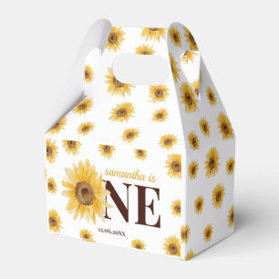 Little Sunshine Sunflower 1st Birthday Favour Box