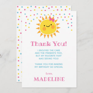 Little Sunshine Thank You Cards