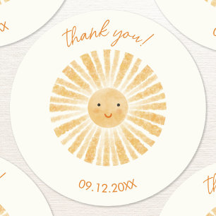 Little Sunshine Thank You Classic Round Sticker