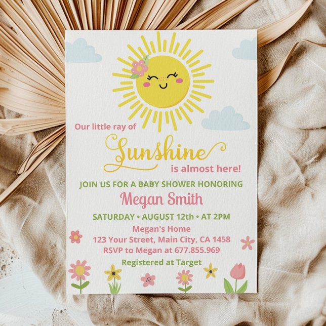 Little Sunshine Wildflower Baby Shower Invitation (Creator Uploaded)