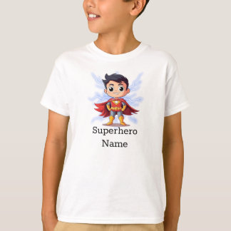 Little Superhero Action Personalised T-Shirt