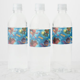 Little Superheroes Party Water Bottle Label