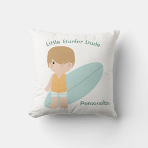 Little Surfer Dude Cute Baby Boy Surfboard Cushion