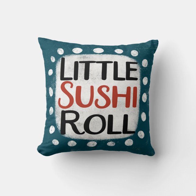 Little Sushi Roll Throw Pillow (Front)