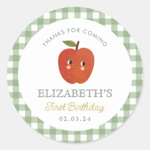Little Sweet Apple  First Birthday Classic Round Sticker