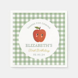 Little Sweet Apple  First Birthday Napkin