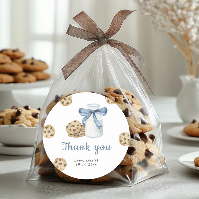 Little Sweet Cookie birthday party thank you Classic Round Sticker (Creator Uploaded)