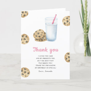 Little Sweet Cookie girl birthday party thank you Card