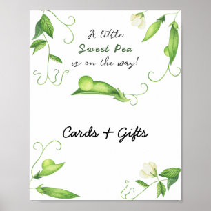 Little sweet pea - cards and gifts baby shower poster
