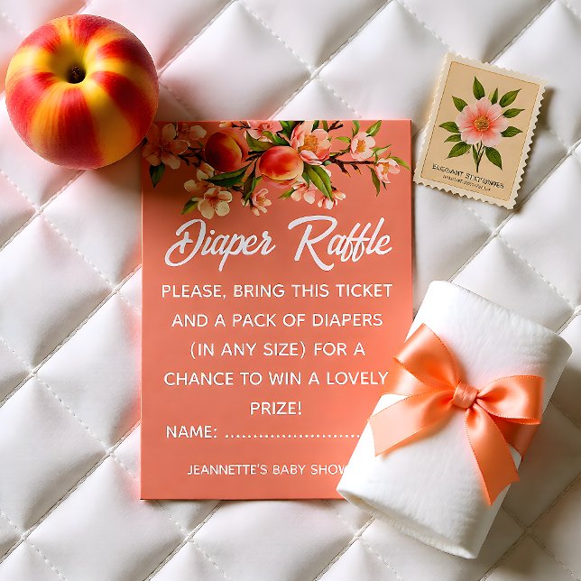 Little Sweet Peach Fruit Baby Shower Enclosure Card (Creator Uploaded)