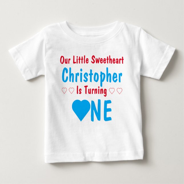 Little Sweetheart 1st Birthday Baby T-Shirt (Front)