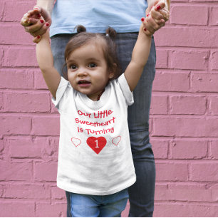 Little Sweetheart 1st Birthday Baby T-Shirt
