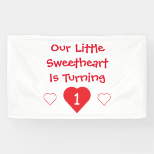 Little Sweetheart 1st Birthday Banner