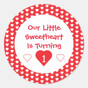 Little Sweetheart 1st Birthday Classic Round Sticker