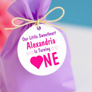 Little Sweetheart 1st Birthday Favour Tags