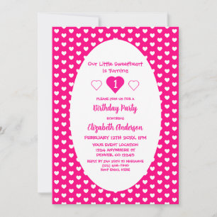 Little Sweetheart 1st Birthday Invitation