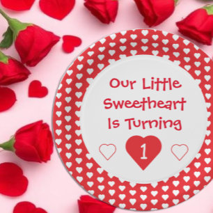 Little Sweetheart 1st Birthday Paper Plate