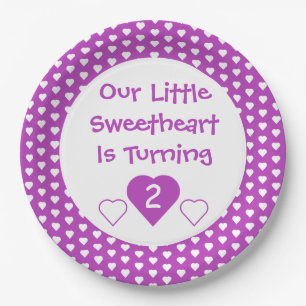 Little Sweetheart 2nd Birthday Paper Plate