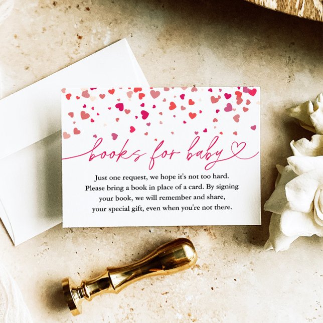 Little Sweetheart Baby Shower, Books for Baby Enclosure Card (Creator Uploaded)