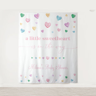 Little Sweetheart Baby Shower Conversation Hearts Tapestry