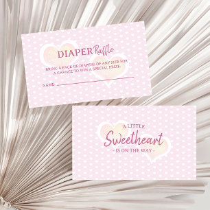 Little Sweetheart Baby Shower Diaper Raffle Enclosure Card