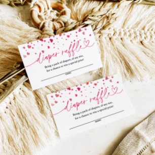 Little Sweetheart Baby Shower, Diaper Raffle Enclosure Card
