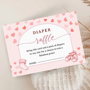 Little Sweetheart Baby Shower Diaper Raffle Ticket Enclosure Card